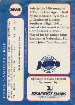1995 Collect-A-Sport Spokane Indians #NNO Craig Sanders Back