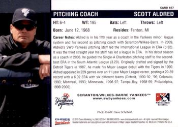 2010 Choice Scranton/Wilkes-Barre Yankees #27 Scott Aldred Back