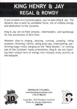 2010 Brooklyn Cyclones #38 King Henry / Jay Back