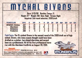 2010 Grandstand Aberdeen IronBirds Update #NNO Mychal Givens Back