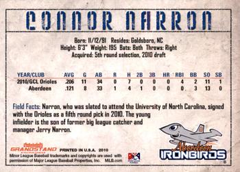 2010 Grandstand Aberdeen IronBirds Update #NNO Connor Narron Back