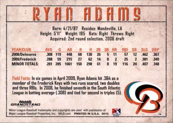 2010 Grandstand Bowie Baysox #NNO Ryan Adams Back