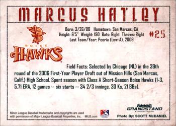 2010 Grandstand Boise Hawks #NNO Marcus Hatley Back