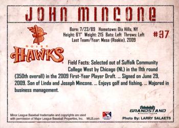 2010 Grandstand Boise Hawks #NNO John Mincone Back