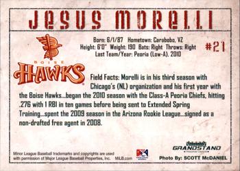 2010 Grandstand Boise Hawks #NNO Jesus Morelli Back