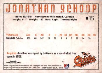 2010 Grandstand Bluefield Orioles #NNO Jonathan Schoop Back