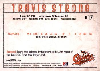 2010 Grandstand Bluefield Orioles #NNO Travis Strong Back