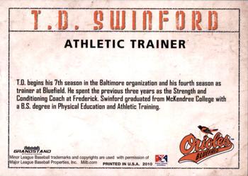 2010 Grandstand Bluefield Orioles #NNO T.D. Swinford Back