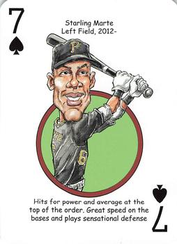 2013 Hero Decks Pittsburgh Pirates Baseball Heroes Playing Cards #7♠ Starling Marte Front