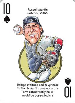 2013 Hero Decks Pittsburgh Pirates Baseball Heroes Playing Cards #10♠ Russell Martin Front