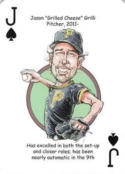 2013 Hero Decks Pittsburgh Pirates Baseball Heroes Playing Cards #J♠ Jason Grilli Front