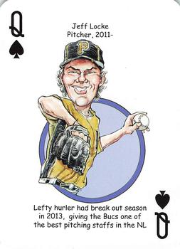 2013 Hero Decks Pittsburgh Pirates Baseball Heroes Playing Cards #Q♠ Jeff Locke Front