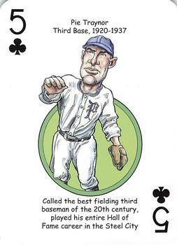 2013 Hero Decks Pittsburgh Pirates Baseball Heroes Playing Cards #5♣ Pie Traynor Front
