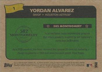 2019-20 Topps 582 Montgomery Club Set 3 #1 Yordan Alvarez Back