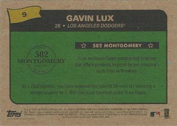 2019-20 Topps 582 Montgomery Club Set 3 #9 Gavin Lux Back