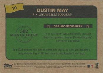 2019-20 Topps 582 Montgomery Club Set 3 #10 Dustin May Back