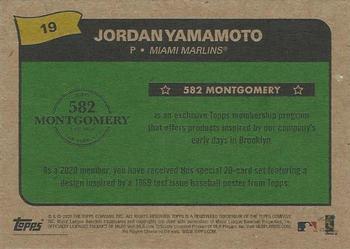 2019-20 Topps 582 Montgomery Club Set 3 #19 Jordan Yamamoto Back