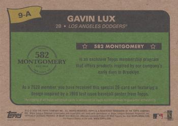 2019-20 Topps 582 Montgomery Club Set 3 - Autographs #9-A Gavin Lux Back