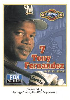 2001 Milwaukee Brewers Police - Portage County Sheriff's Department #NNO Tony Fernandez Front