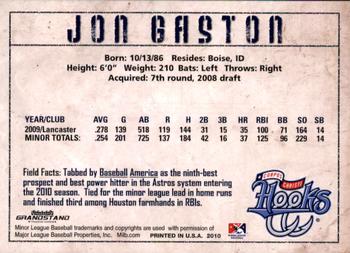 2010 Grandstand Corpus Christi Hooks #NNO Jon Gaston Back