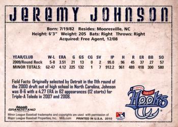 2010 Grandstand Corpus Christi Hooks #NNO Jeremy Johnson Back