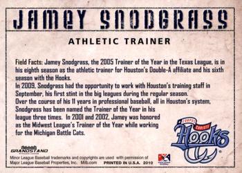 2010 Grandstand Corpus Christi Hooks #NNO Jamey Snodgrass Back