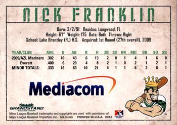 2010 Grandstand Clinton LumberKings #NNO Nick Franklin Back