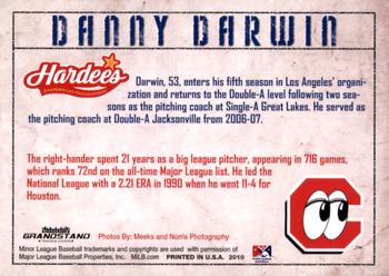 2010 Grandstand Chattanooga Lookouts #NNO Danny Darwin Back