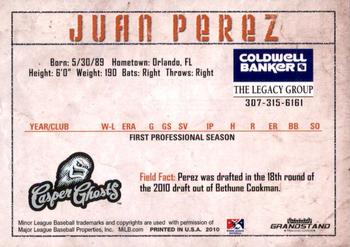 2010 Grandstand Casper Ghosts #NNO Juan Perez Back