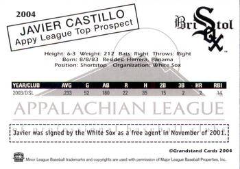 2004 Grandstand Appalachian League Top Prospects #NNO Javier Castillo Back
