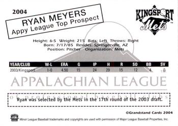 2004 Grandstand Appalachian League Top Prospects #NNO Ryan Meyers Back
