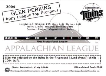 2004 Grandstand Appalachian League Top Prospects #NNO Glen Perkins Back