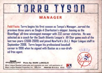 2010 Grandstand Tampa Yankees #NNO Torre Tyson Back