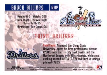 2010 Grandstand Texas League All-Stars North Division #NNO Bruce Billings Back