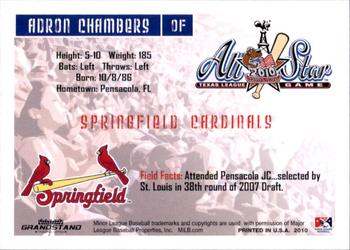 2010 Grandstand Texas League All-Stars North Division #NNO Adron Chambers Back