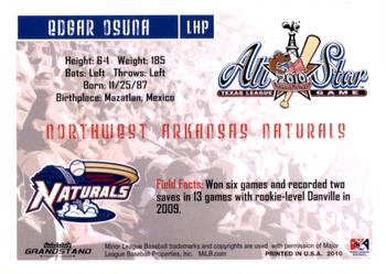 2010 Grandstand Texas League All-Stars North Division #NNO Edgar Osuna Back