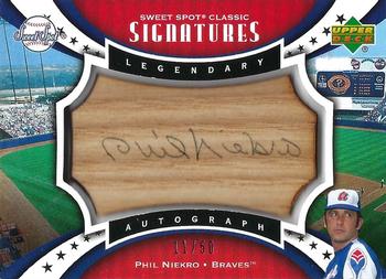 2007 Upper Deck Sweet Spot Classic - Signatures Barrel Black Ink #SPS-PN Phil Niekro Front