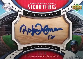 2007 Upper Deck Sweet Spot Classic - Signatures Barrel Blue Ink #SPS-RA Roberto Alomar Front