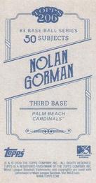 2020 Topps 206 #NNO Nolan Gorman Back