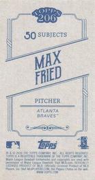 2020 Topps 206 #NNO Max Fried Back