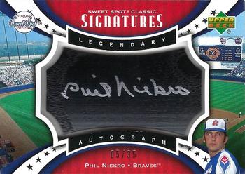2007 Upper Deck Sweet Spot Classic - Signatures Black Barrel Silver Ink #SPS-PN Phil Niekro Front