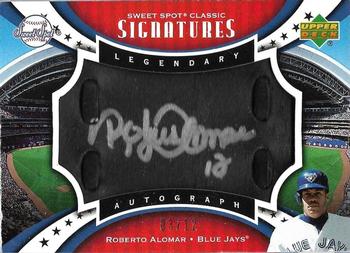 2007 Upper Deck Sweet Spot Classic - Signatures Black Leather Silver Ink #SPS-RA Roberto Alomar Front
