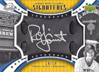 2007 Upper Deck Sweet Spot Classic - Signatures Black Leather Silver Ink #SPS-RY Robin Yount Front