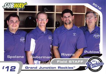 2012 Grandstand Grand Junction Rockies Subway #NNO Adam Spolane / Josh Guterman / Zach Rivera / Dennis Publow Front