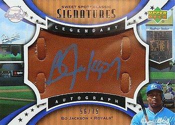 2007 Upper Deck Sweet Spot Classic - Signatures Leather Blue Ink #SPS-BJ Bo Jackson Front