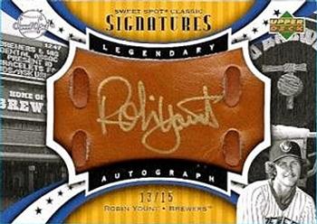 2007 Upper Deck Sweet Spot Classic - Signatures Leather Gold Ink #SPS-RY Robin Yount Front