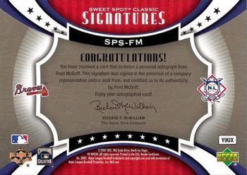 2007 Upper Deck Sweet Spot Classic - Signatures Red Stitch Black Ink #SPS-FM Fred McGriff Back