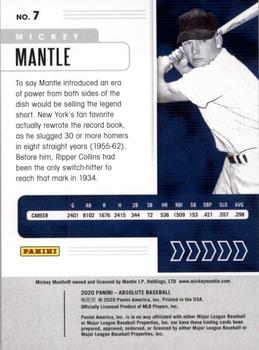 2020 Panini Absolute #7 Mickey Mantle Back