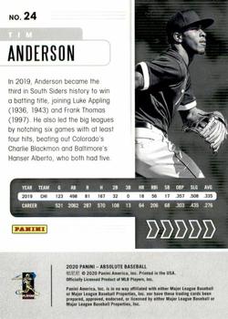 2020 Panini Absolute #24 Tim Anderson Back
