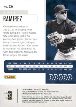 2020 Panini Absolute #26 Jose Ramirez Back
